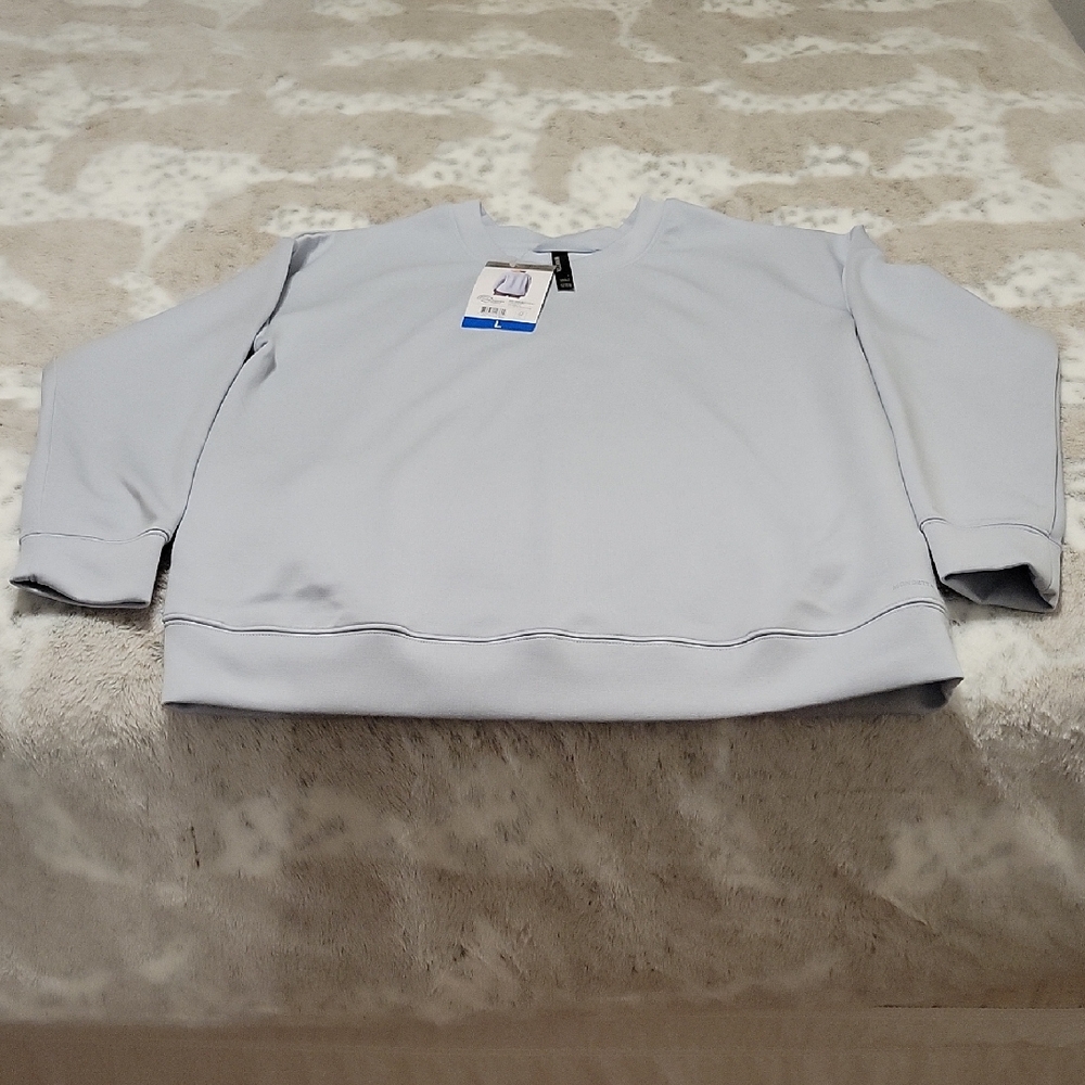 Mondetta Womens Soft Bluish Gray Crewneck Sweatshirt
